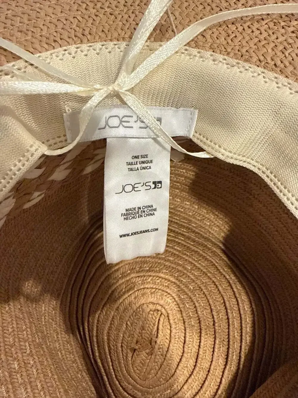 Joe's Jeans Women's Woven Paper Straw Fedora Sun Hat with Braided Band